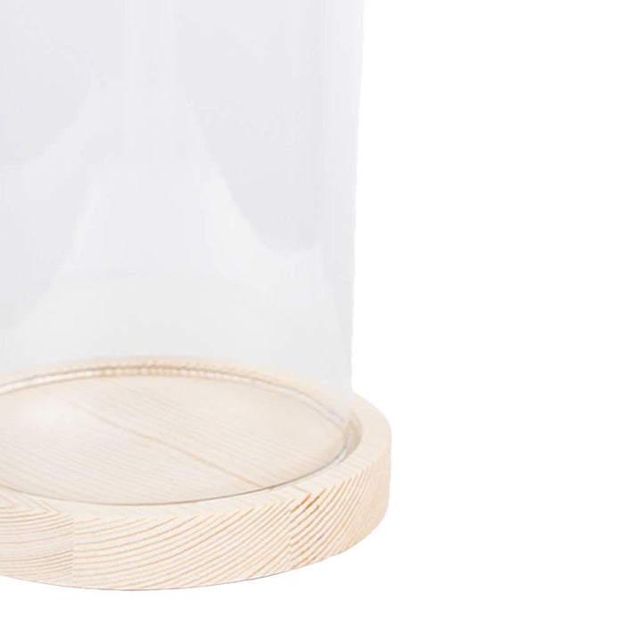 Lasikupu puualustalla Ø 13 x 26 cm