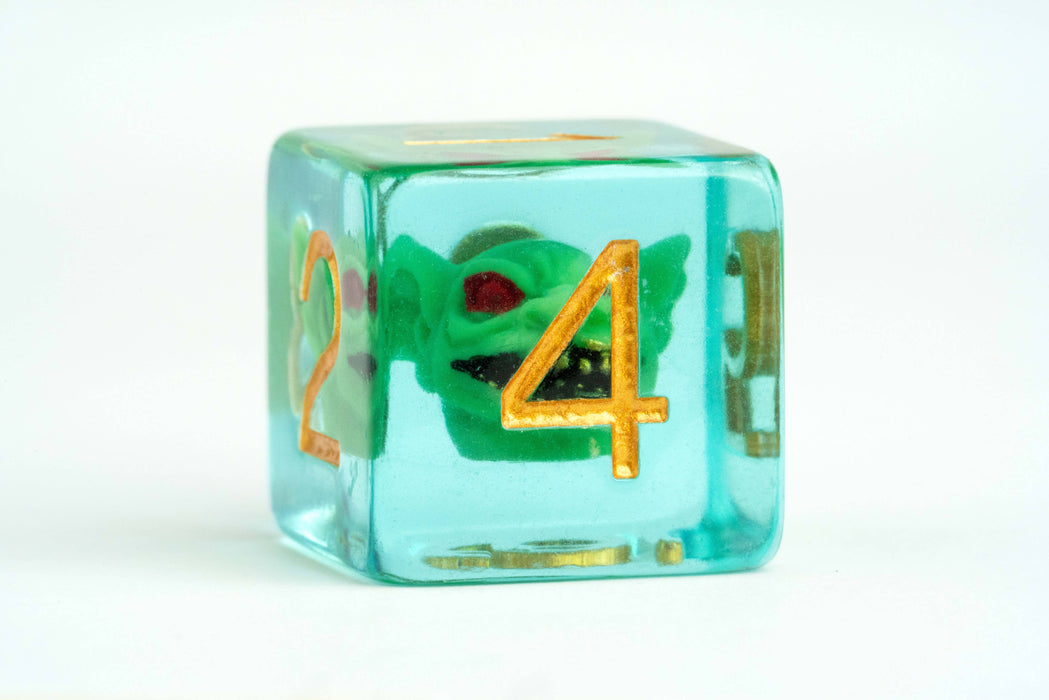 Pathfinder Mutagen Goblin Inclusion Dice - Metallic Dice Games