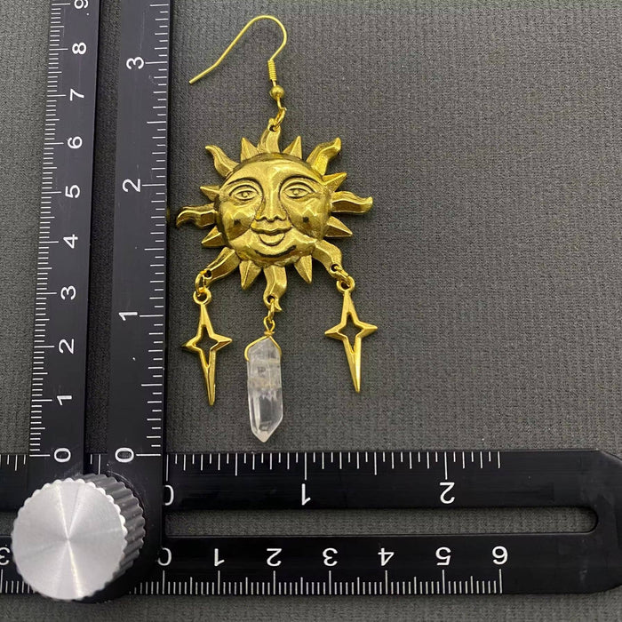 Aurinko-riipuskorvakorut, kultapinnoitetut