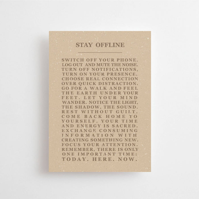 STAY OFFLINE - SWITCH OFF YOUR PHONE... - Postikortti
