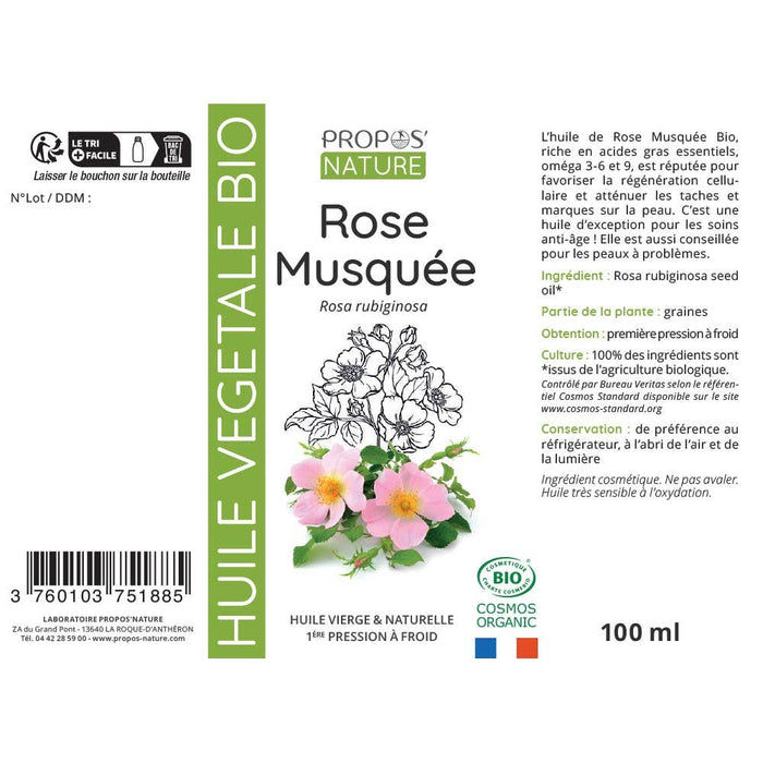 Rosehip Vegetable Oil 100ml - Laboratoire Propos'Nature