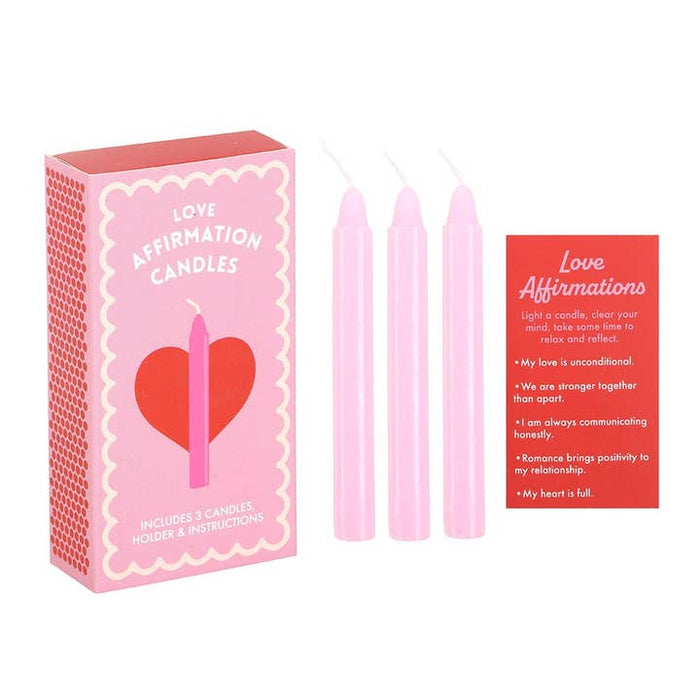 The Perfect Match - Love Affirmation Candles (3 pcs, holder + instructions)