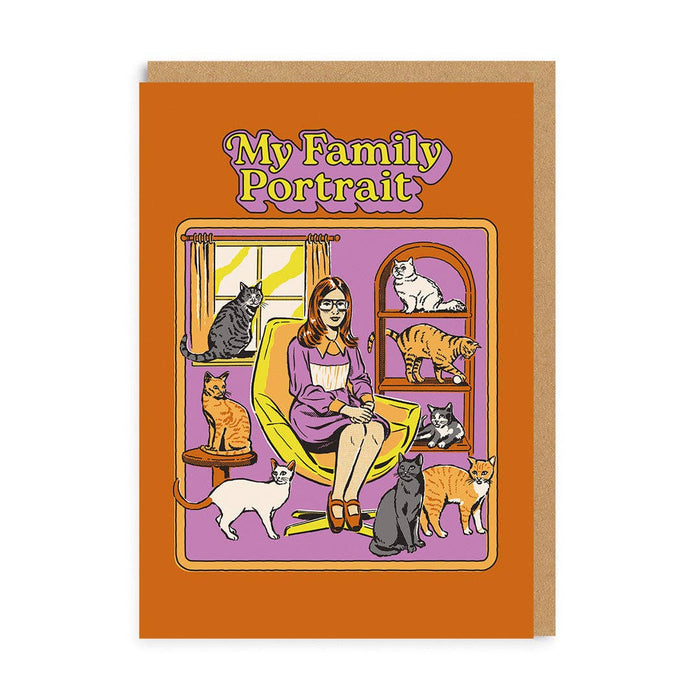 Family Stairs postcard and envelope - Steven Rhodes