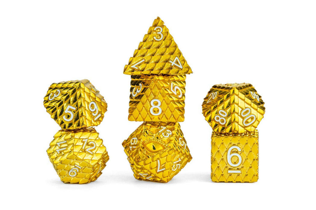 D&D Dragon Scale metallinen noppasetti: Gold - Fanroll