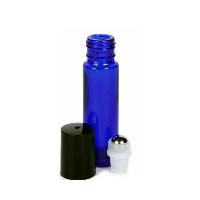 Cobalt blue glass Roll On bottle 10ml - 1pc