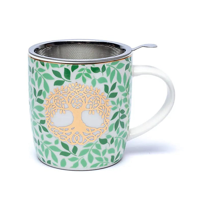 Tea mug Tree of Life 4 dl – with steel strainer