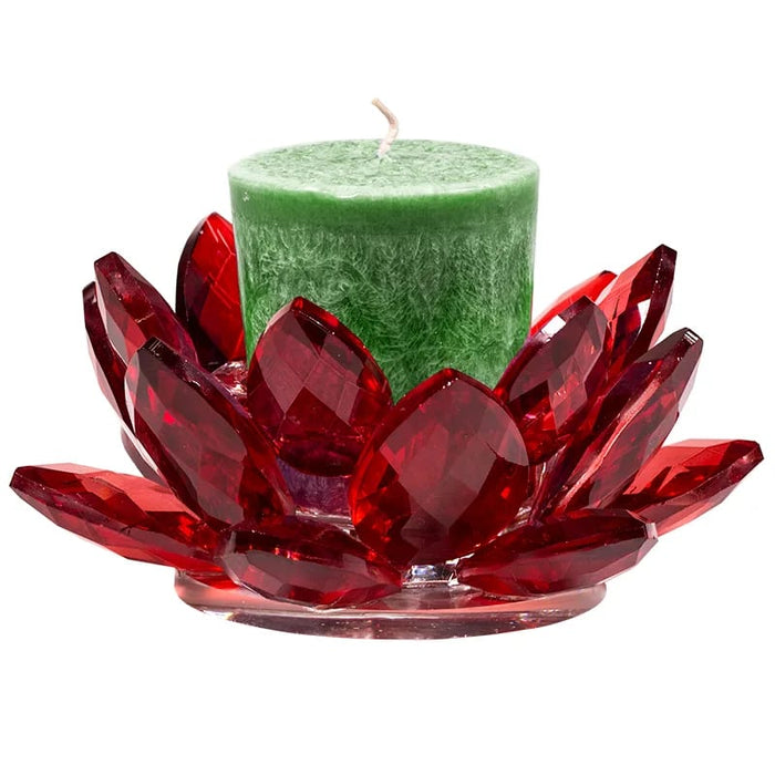 Crystal Lotus decoration red 11cm 