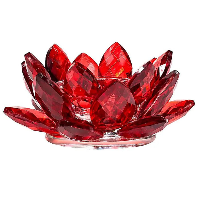 Crystal Lotus decoration red 11cm 