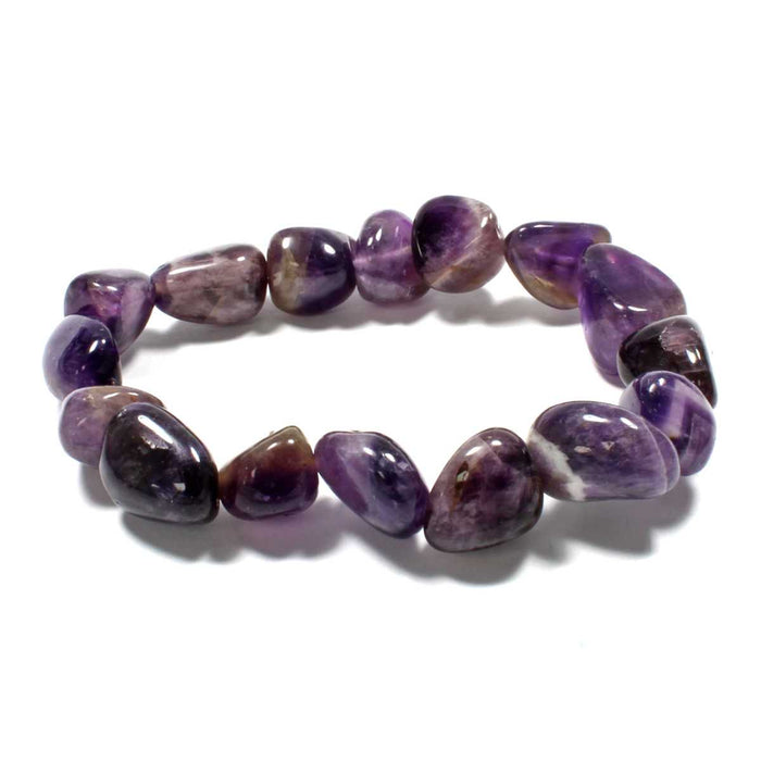 Amethyst-Armband mit polierten Perlen