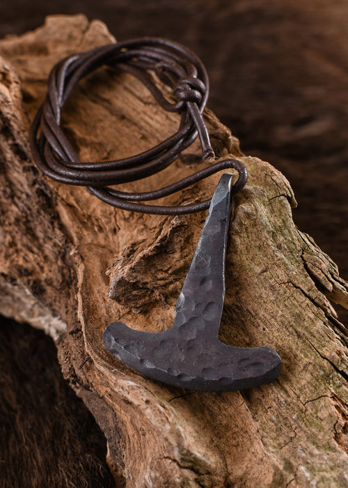 Thor's hammer pendant, hand-forged