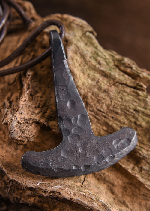 Thor's hammer pendant, hand-forged