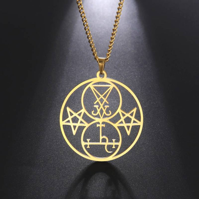 Witchcraft Demon seal pendant, gold-colored