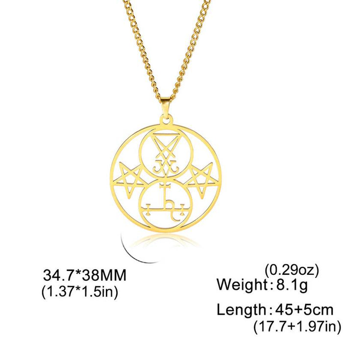 Witchcraft Demon seal pendant, gold-colored