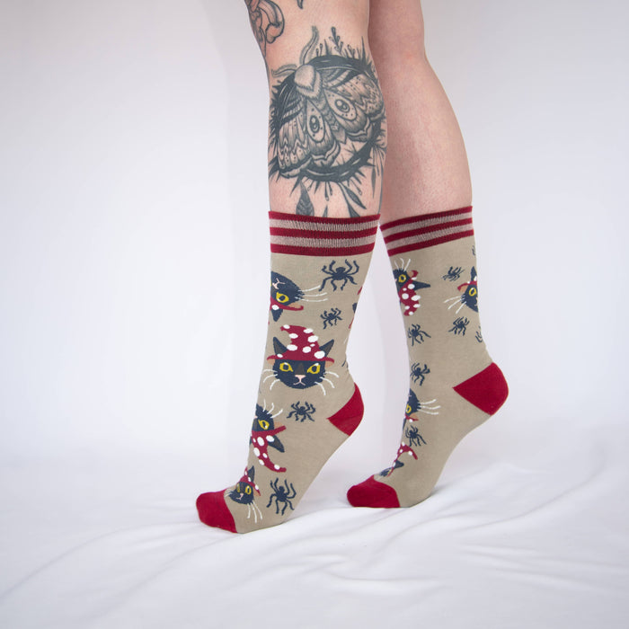 Witchy Whiskers Crew Socks - sukat - FootClothes
