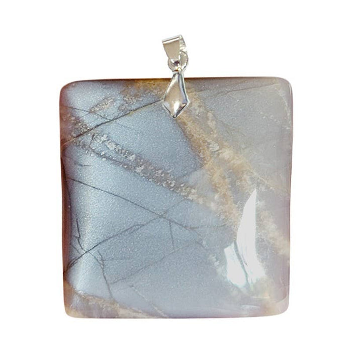 Square gray moonstone pendant