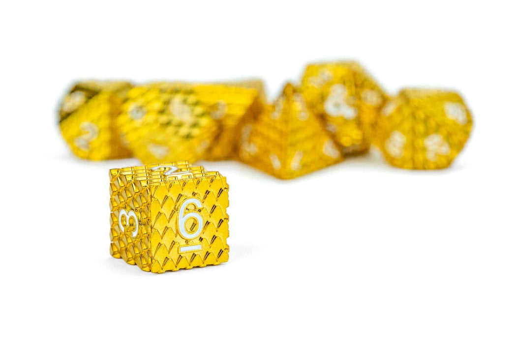D&D Dragon Scale metallinen noppasetti: Gold - Fanroll