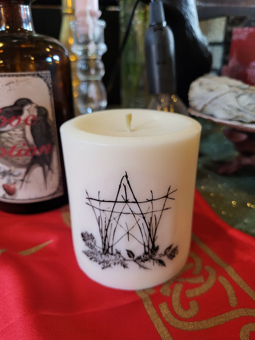 Ritual soy pillar candle - Art THoT Pentacle