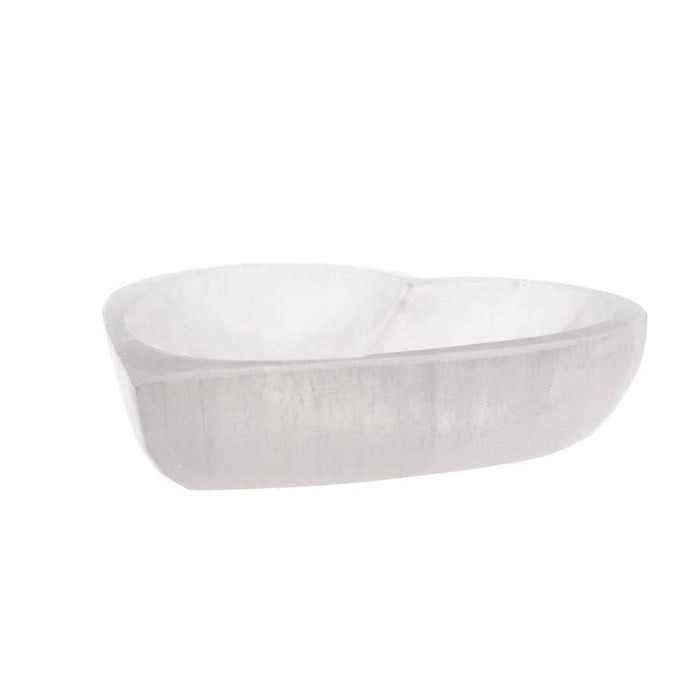 Large selenite bowl, heart-shaped – For cleansing