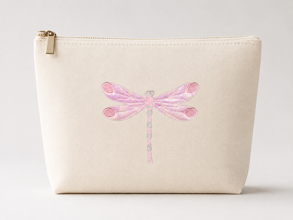 Pink Iridescent Dragonfly – kangasmerkki