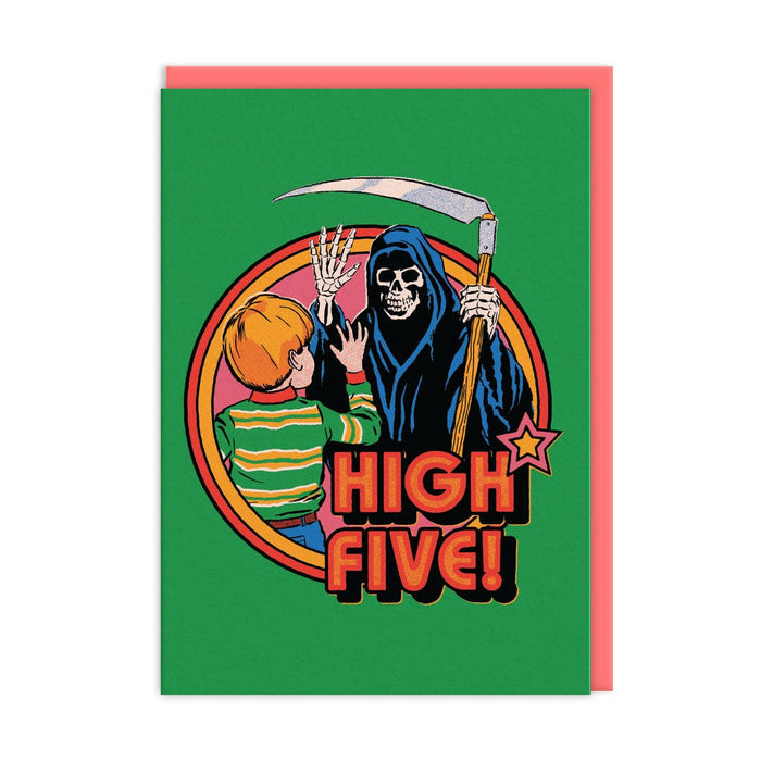 High Five Death Postcard and Envelope - Steven Rhodes