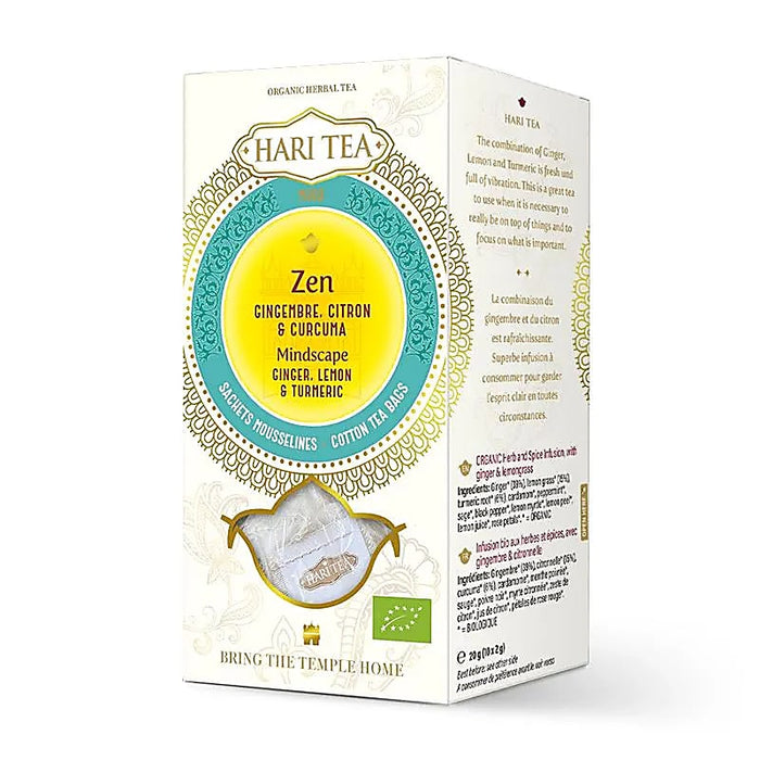 Organic Hari Tea Mindscape ginger, lemon &amp; turmeric 10 pcs