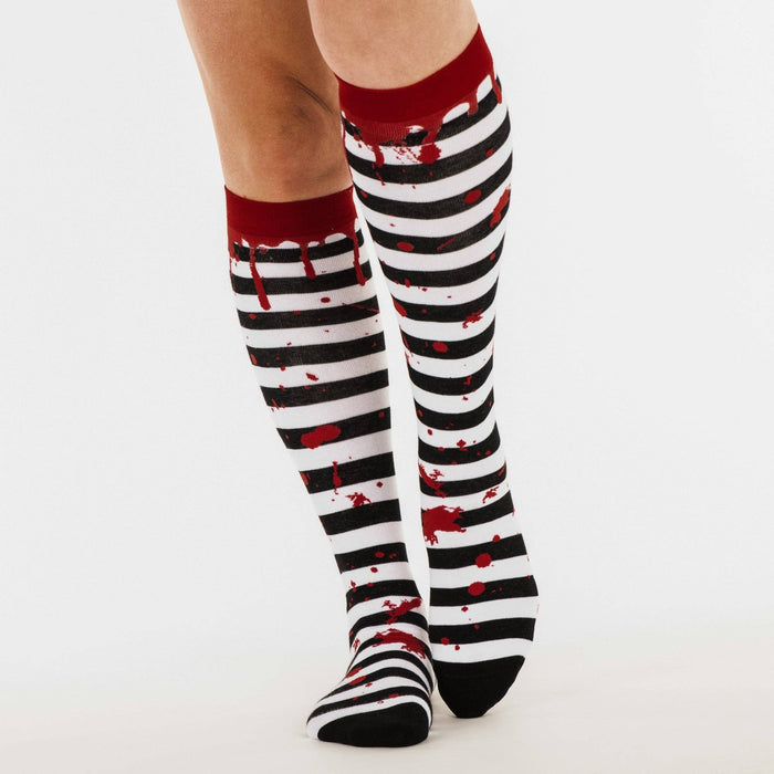 Sanguine Stripes Blood Spatter polvisukat - FootClothes