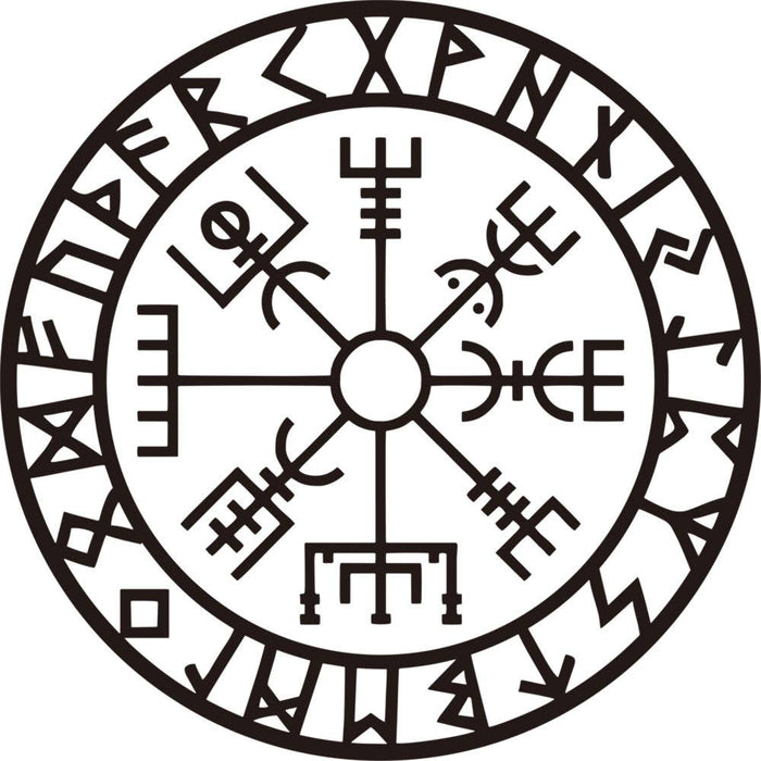 Vegvisir seinätarra riimuin n.56cm