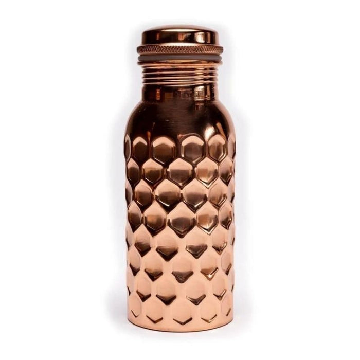 Copper Drinking Bottle Hammered (500ml)