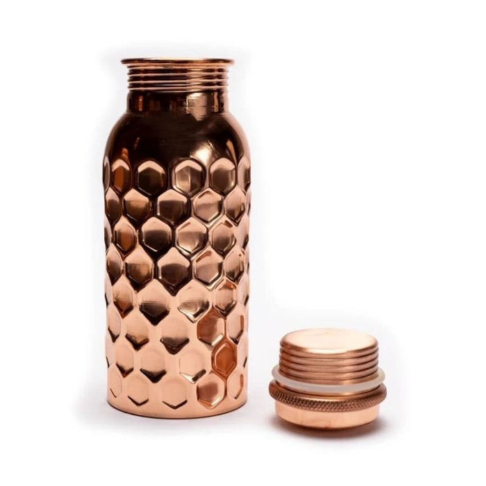 Copper Drinking Bottle Hammered (500ml)