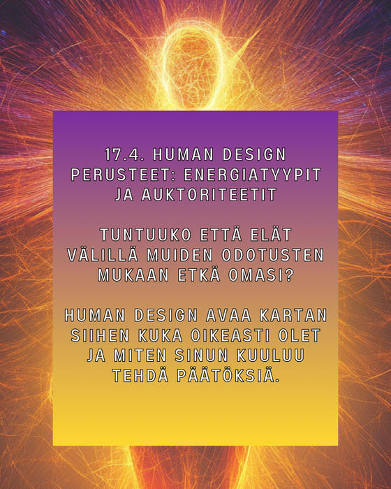 Sieluntaajudella ZOOM live Pe.17.4 klo.19-21 Human Design perusteet