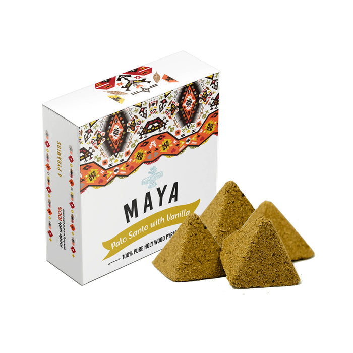 MAYA - Palo Santo & Vanilja Suitsukepyramidit (4 kpl / pkt)