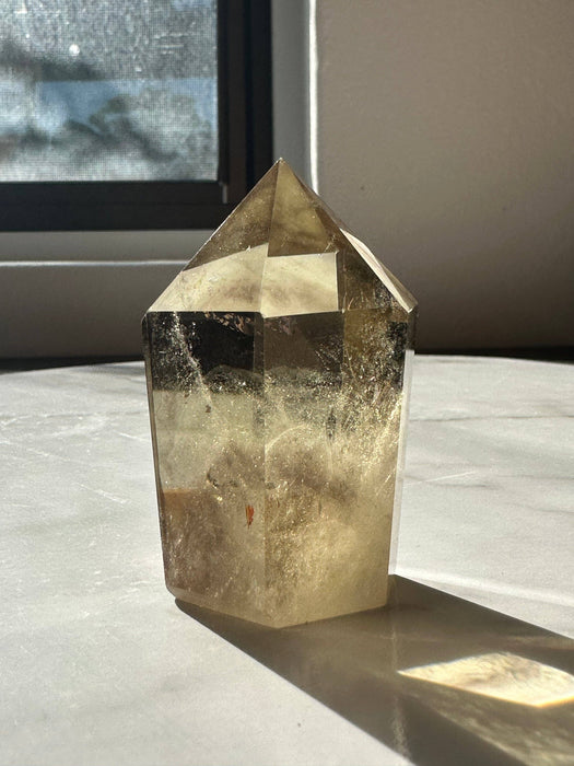 Savuinen luonnon sitriini obeliski #14