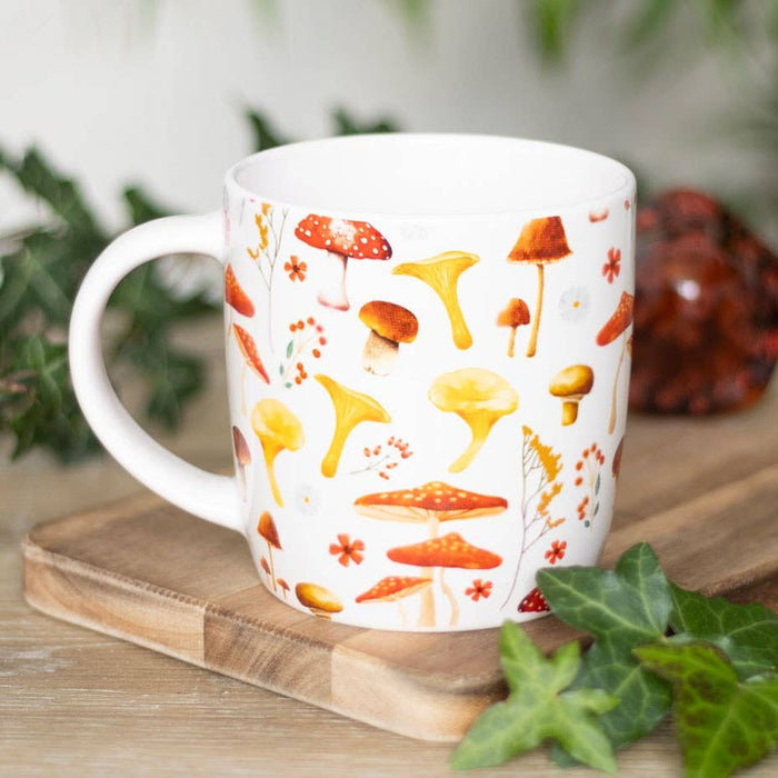 All Over Mushroom Print Mug - sienimuki 360 ml
