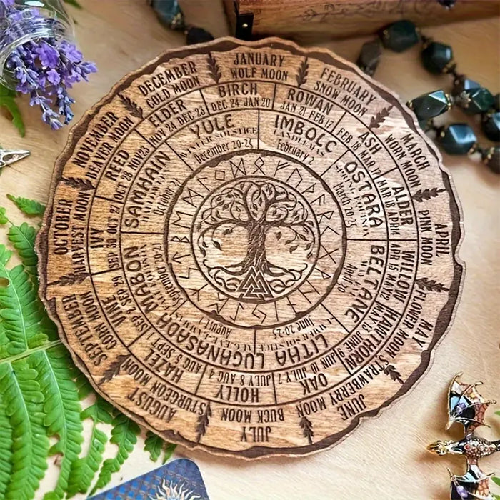 Celtic Tree of Life and Wheel of the Year Calendar 25cm