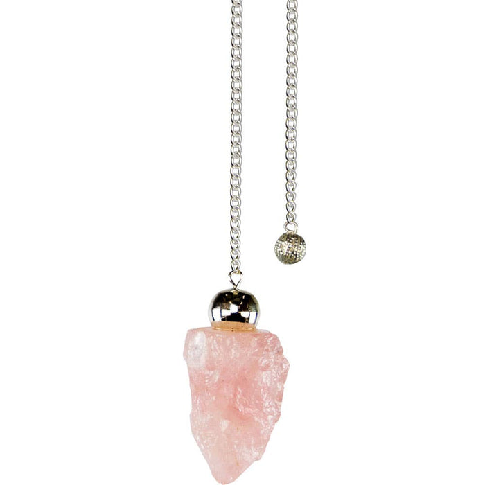 Rose quartz pendulum from a raw piece