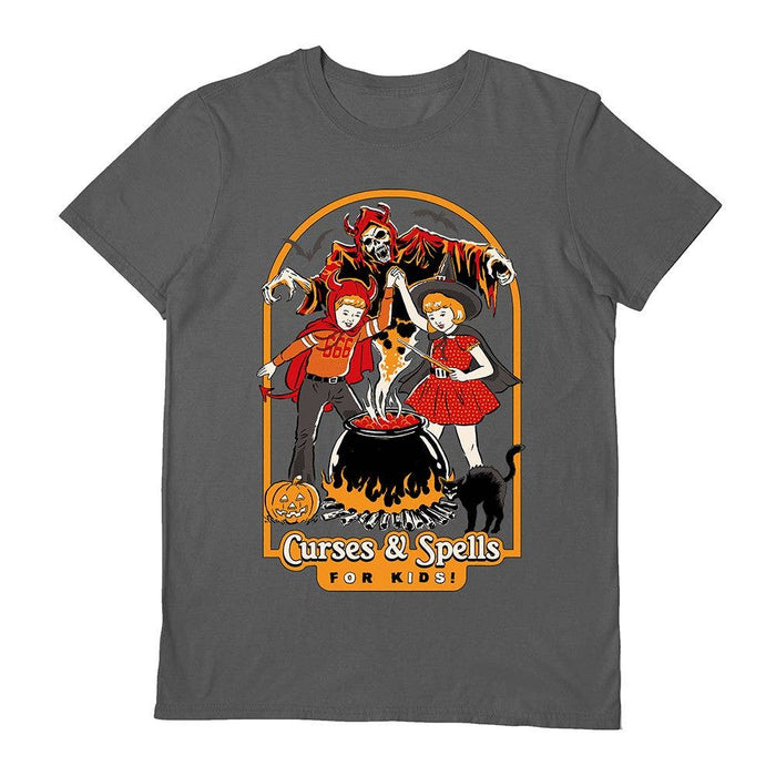 Curses & Spells hiilenharmaa unisex T-paita - Steven Rhodes