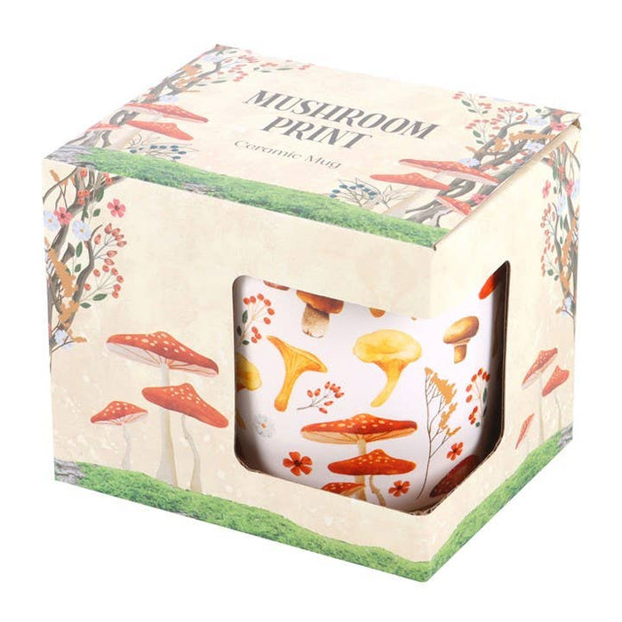 All Over Mushroom Print Mug - sienimuki 360 ml