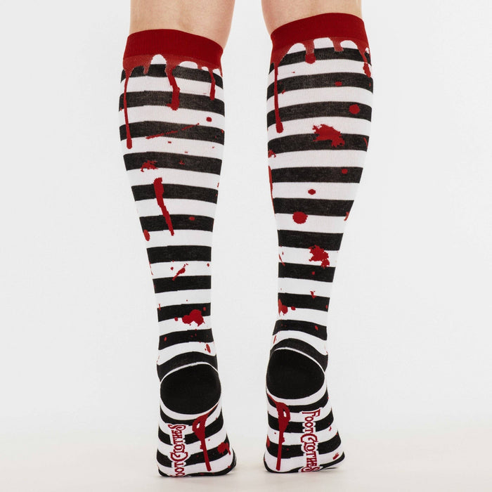 Sanguine Stripes Blood Spatter polvisukat - FootClothes