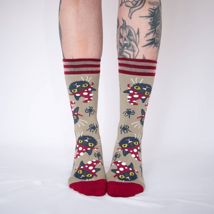 Witchy Whiskers Crew Socks - sukat - FootClothes