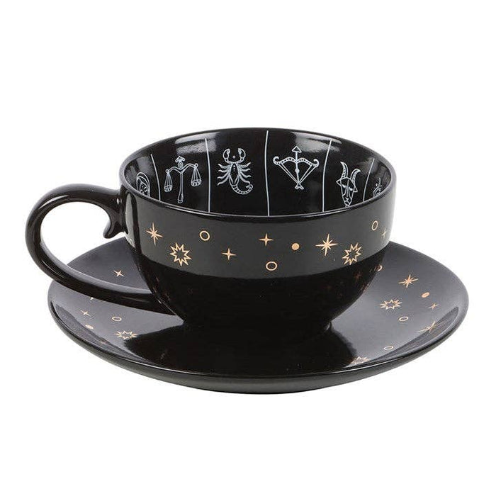 Astrologinen teelehtien tulkintakuppi ja aluslautanen 500 ml
