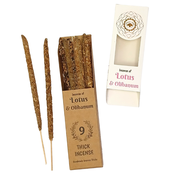 Green Tree Lotus & Olibanum Botanical Thick Incense Sticks