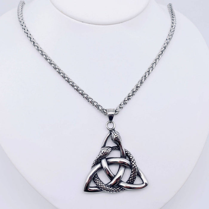 Viikinkikäärme & Kelttisolmu -kaulakoru, ruostumatonta terästä