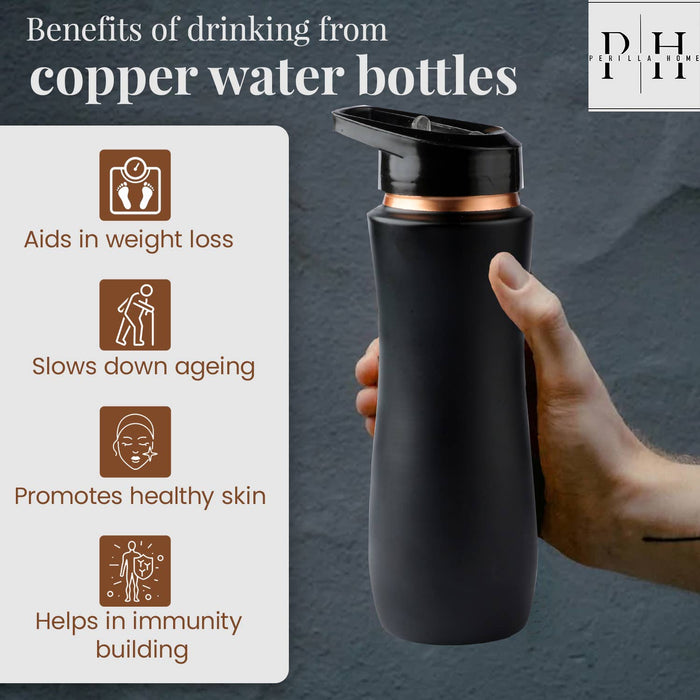 Copper bottle with spout (black) 750ml