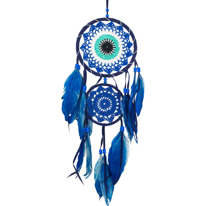 Punottu Double Evil Eye -unisieppari, sininen