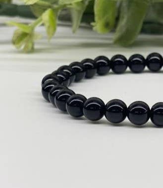 Black Tourmaline Stretchable Bracelet 6mm Beads