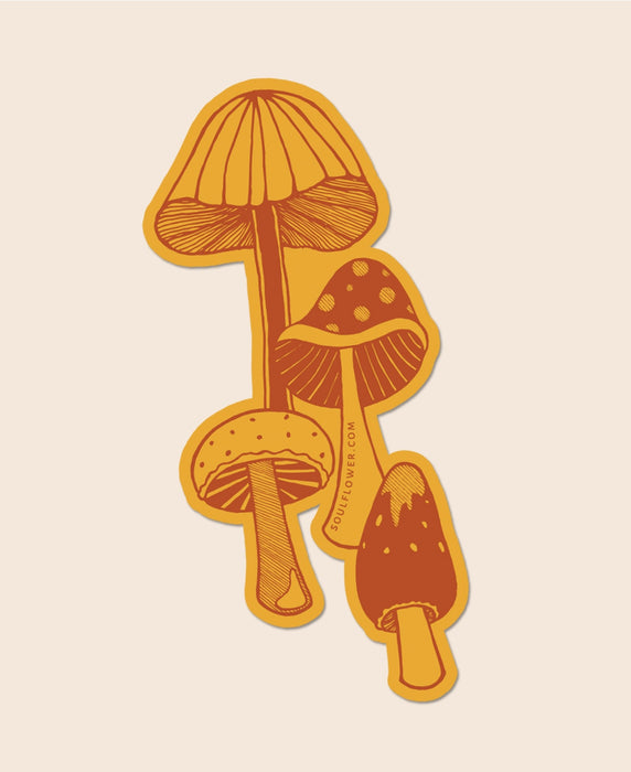 Retro Mushrooms sticker