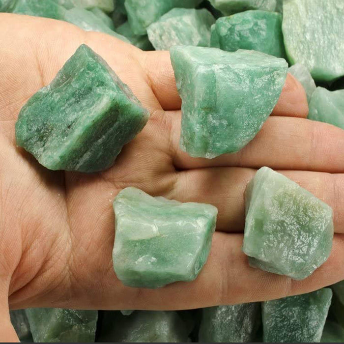 Raaka vihreä aventuriini- Intia- 3-4cm