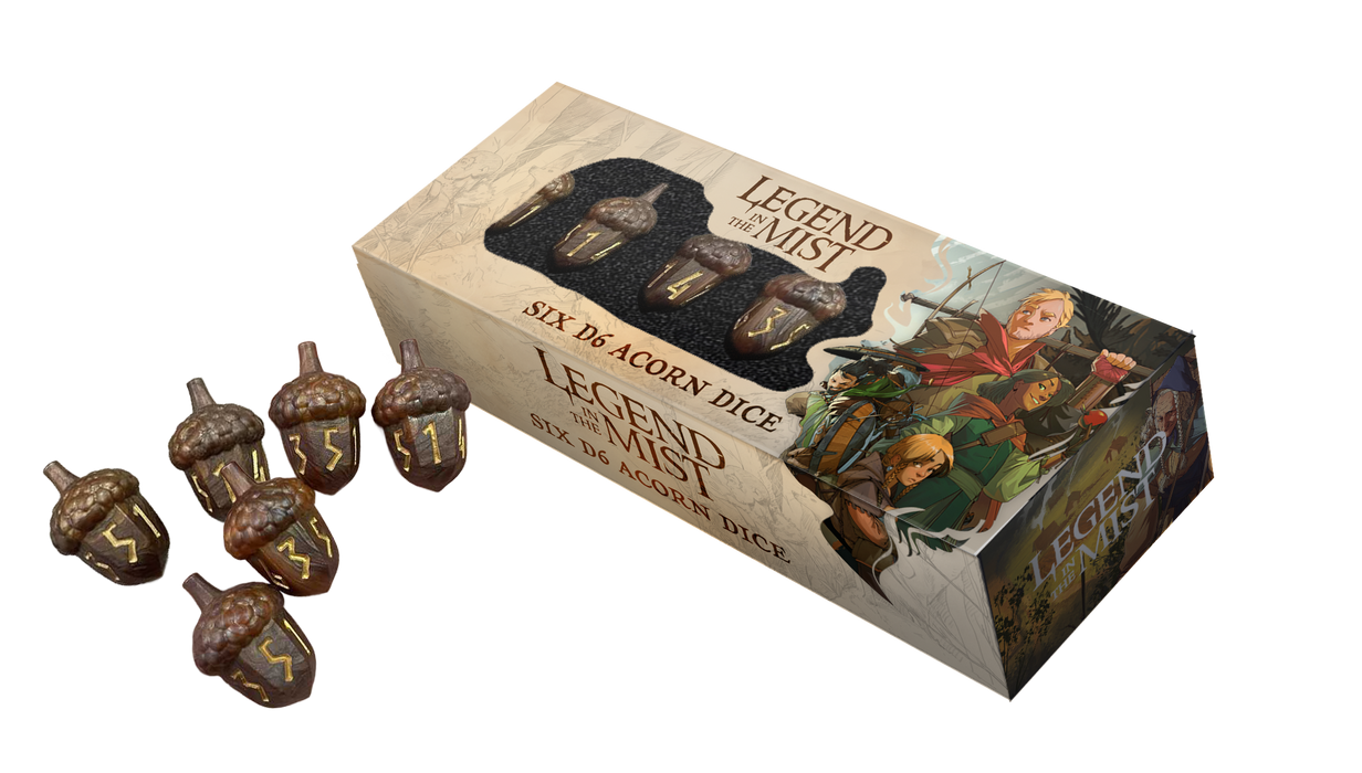 Legend in the Mist hartsinen Acorn-noppasetti: 6 x d6 - Fanroll