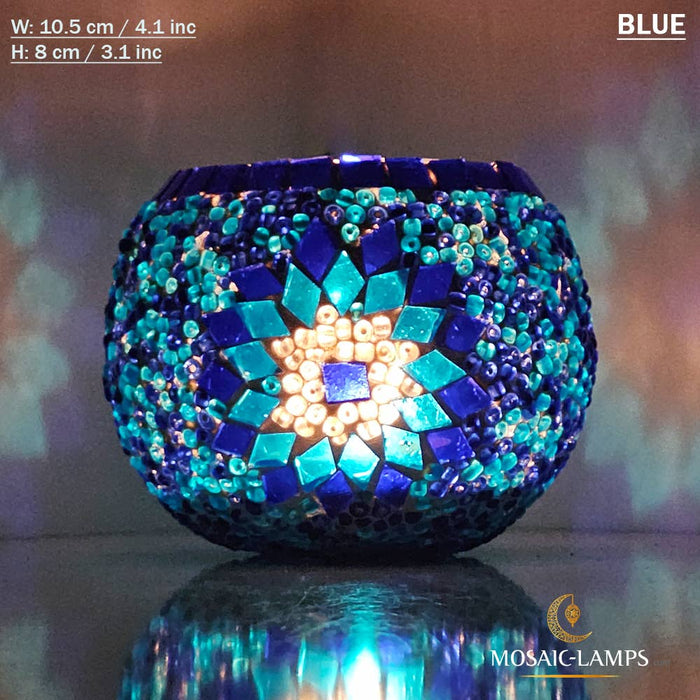 Mosaiikki tuikkulyhty Sininen