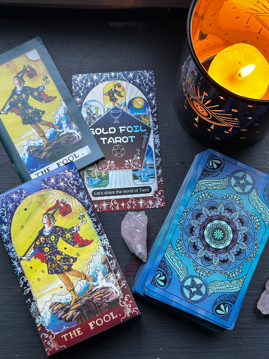 Gold Foil-tarotkortit eri setit
